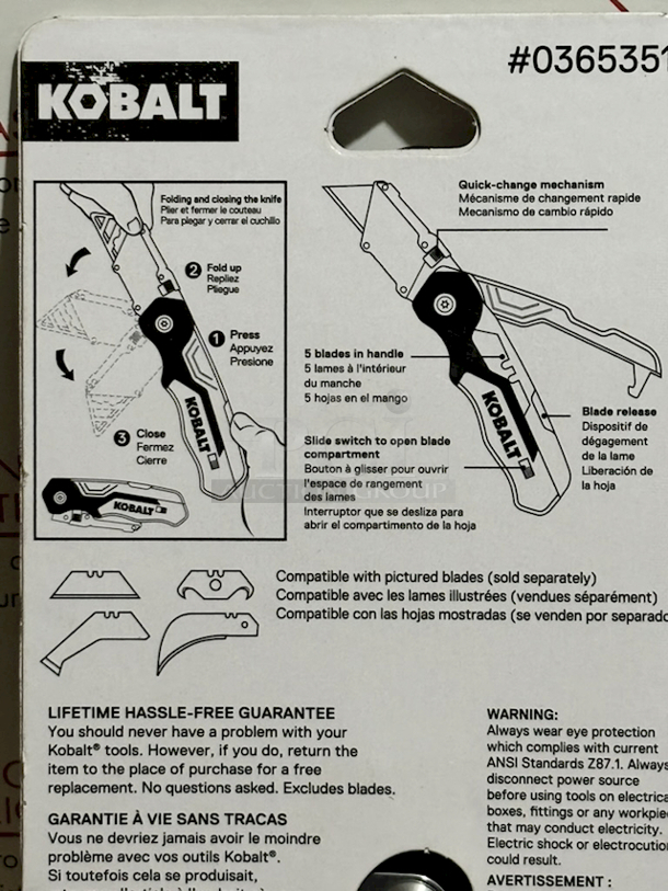 BIG BOX OF 10!! Kobalt #0365351 Quick-Change Folding-Lockback Knife. 10x Your Bid - Image 4 of 4