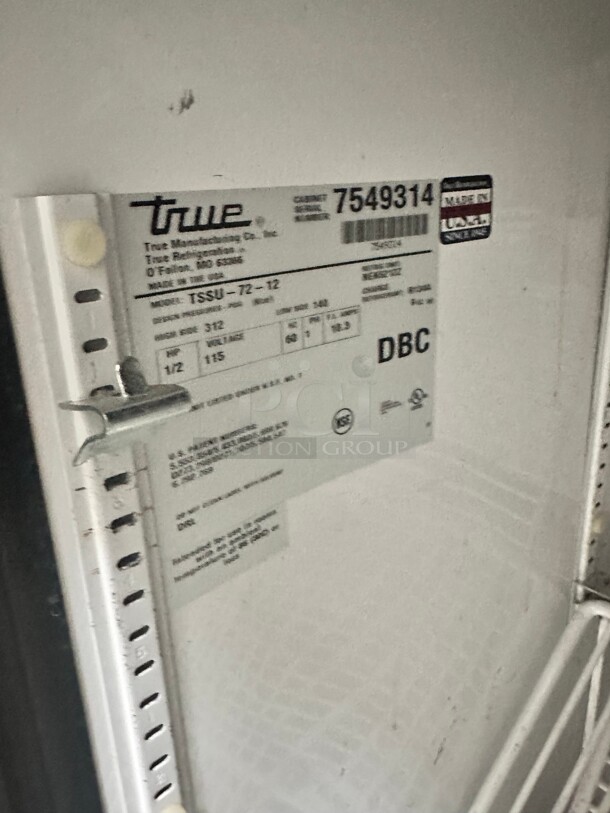 True TSSU-72-12 72"Sandwich/Salad Prep Table w/ Refrigerated Base, 115v Tested and Working - Image 8 of 10