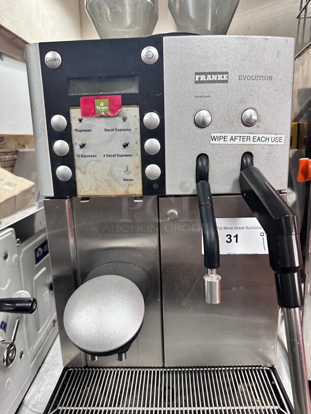 Certified Working! Franke Evolution Commercial 1 Step Super Automatic Espresso Machine NSF 220 Volt 1 Phase  - Image 9 of 9