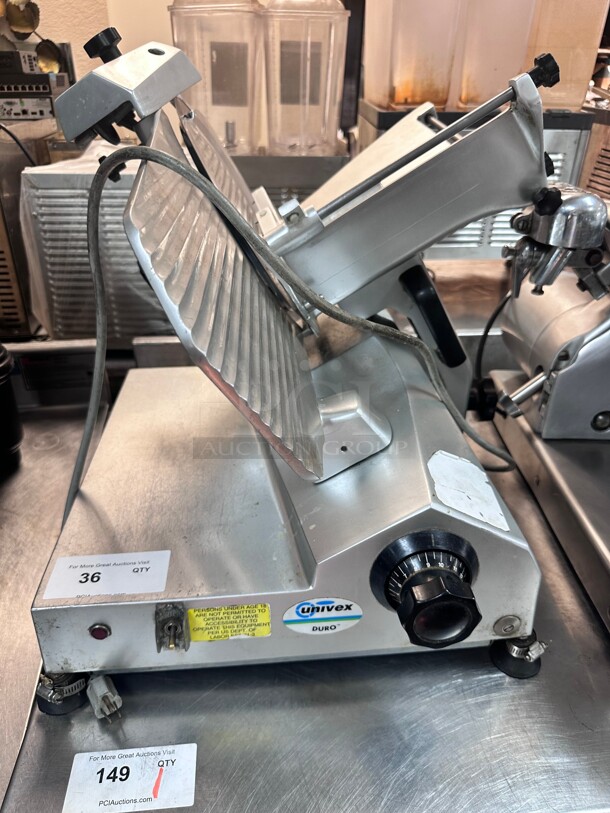 Certified Working! Univex Duro Commercial Meat Slicer With Blade Sharpener 115 Volt NSF  - Image 2 of 7