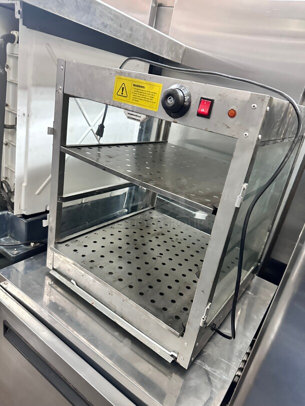 Commercial 3 Tier Food Warmer Display Case Pizza Cabinet Missing Front Door 115 Volt Working - Image 3 of 6