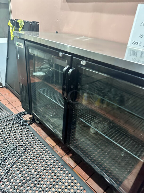 Supera BBC-24-60G 61 inch Bar Refrigerator - 2 Swinging Glass Doors, Black, 115v Working - Image 5 of 7