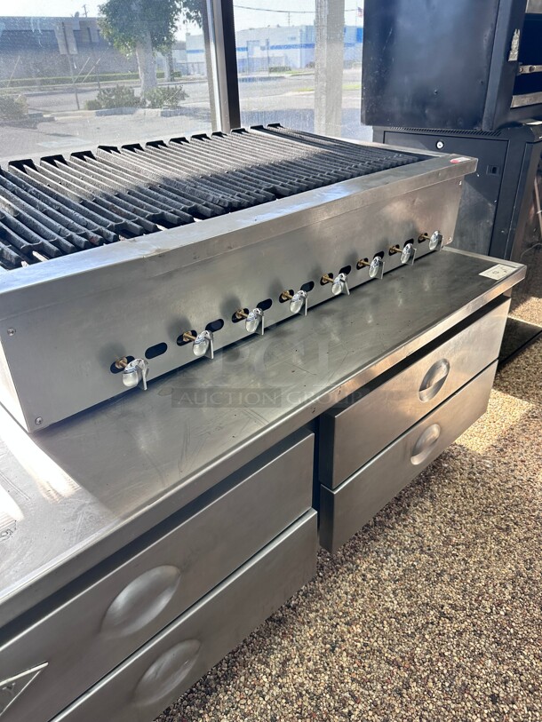 Certified Working American Range ADJ-48 48 inch Countertop Adjustable Radiant Top Gas Charbroiler NSF - Image 8 of 9