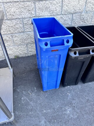 Blue Trash Container 