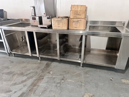 Commercial Stainless Steel Table with  Sink 
114x30x28