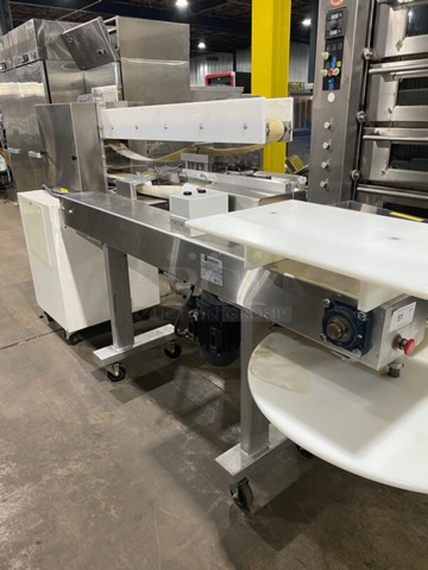 AMAZING! LATE MODEL! 2019 Excalibur Commercial Floor Style Bagel Divider/ Former! Stainless Steel! On Casters! WORKING WHEN REMOVED! Model: EXF300S SN: 190819Z 208/220V 60HZ 3 Phase - Image 3 of 12