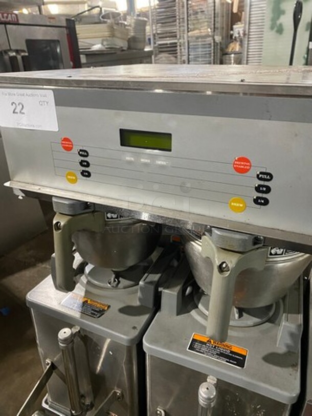 Bunn Dual  Stainless Steel Commercial Countertop Double Coffee Machine w/ Hot Water Dispenser, And 2 Metal Brew Baskets. MODEL DUAL SH DBC SN:DUAL177212 120/208 Volts, 1 Phase. - Image 6 of 12