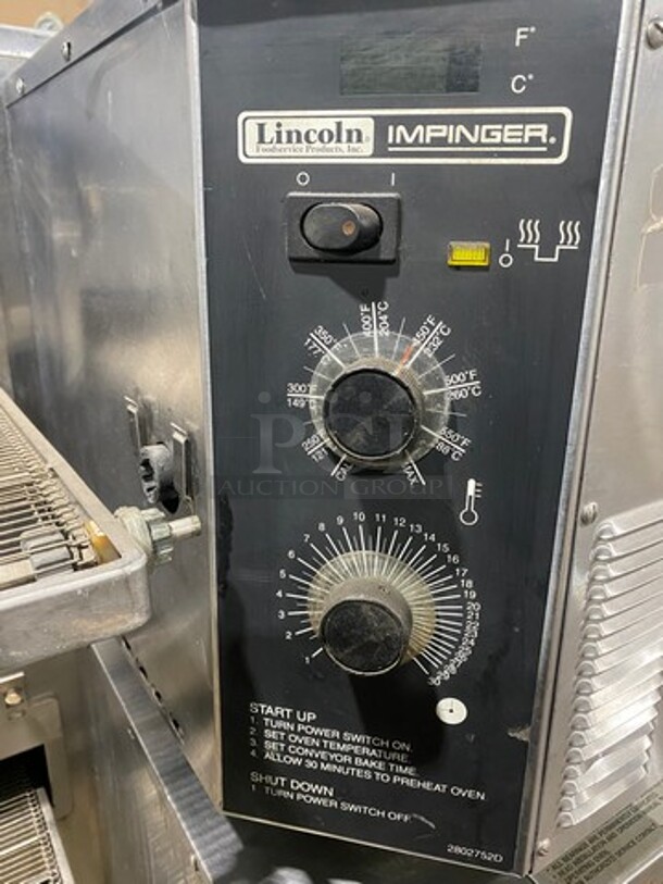 GREAT! Lincoln Commercial Electric Powered Double Deck Conveyor Pizza Oven! All Stainless Steel! On Casters! 2x Your Bid Makes One Unit! Model: 1130000A SN: 2024836 208V 60HZ 1 Phase - Image 7 of 10