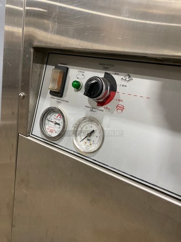 Champion Commercial Pass-Through Dishwasher Machine! All Stainless Steel! On Legs! With Right Side Dishwasher Table! With Back And One Side Splash! Model: DHBT SN: D11038937 208/240V 60HZ 3 Phase - Image 8 of 12