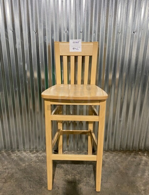 NICE! BRAND NEW! Beechwood Bar Stool!  In Natural! 2x Your Bid!