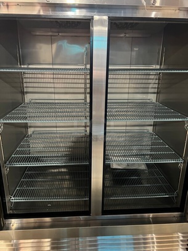 COOL! NEW! SCRATCH-N-DENT! Elite Commercial 2 Door Reach In Cooler! Poly Coated Racks! All Stainless Steel! - Image 3 of 4