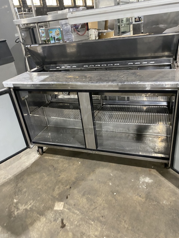 Turbo Air Stainless Steel Commercial Sandwich/Salad Refrigerated Prep Table! Eletric Powered! On Casters! With Double Over Head Shelf! MODEL TST-60SD 115V - Image 5 of 11