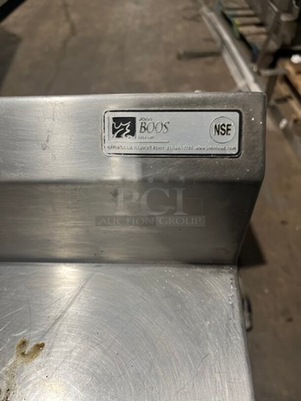 John Boos All Stainless Steel Open Base Work/Prep Table! With Raised Backsplash! On casters!  - Image 3 of 5