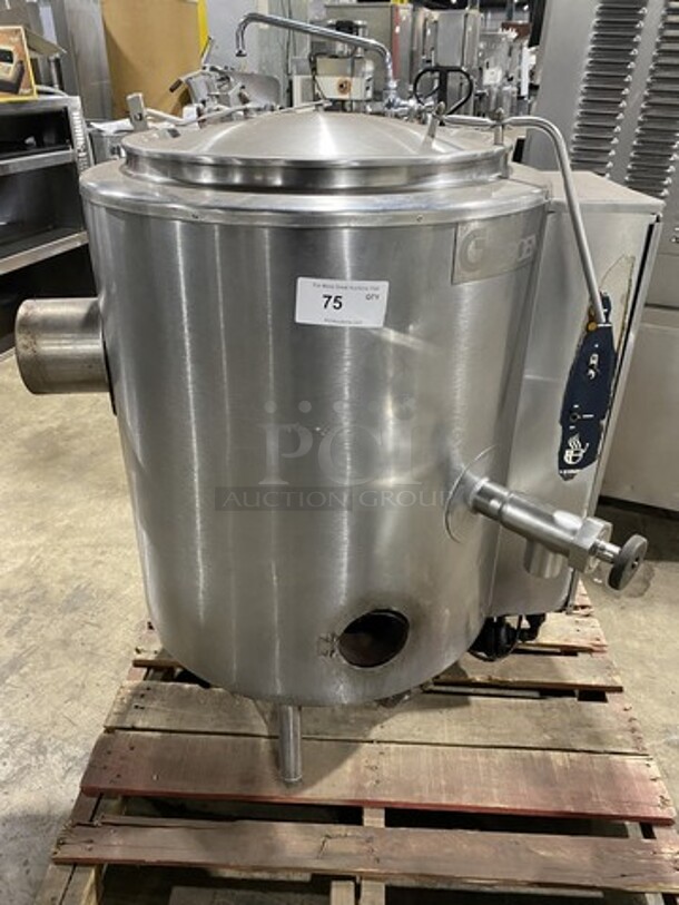 Groen Commercial Natural Gas-Powered Jacketed Soup Kettle! All Stainless Steel! On Legs! Model: AH1E20 SN: 73564 120V 60HZ 1 Phase
