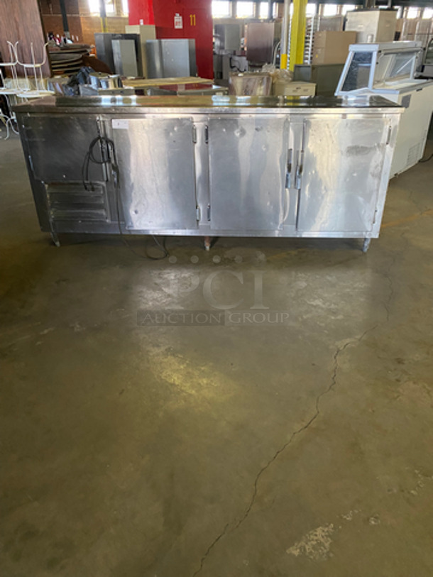 Commercial Refrigerated 4 Door Bar Back Cooler! Solid Stainless Steel! On Legs!