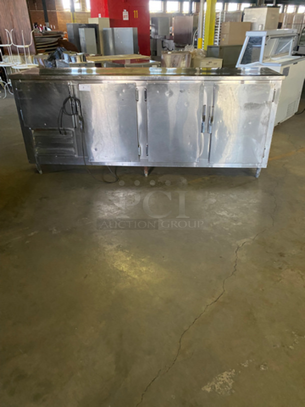 Commercial Refrigerated 4 Door Bar Back Cooler! Solid Stainless Steel! On Legs! - Image 1 of 7