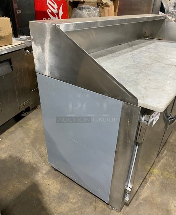 Bari Commercial Refrigerated Pizza Prep Table! With Marble Top! With 3 Door Storage Space Underneath! All Stainless Steel! On Casters! - Image 4 of 9