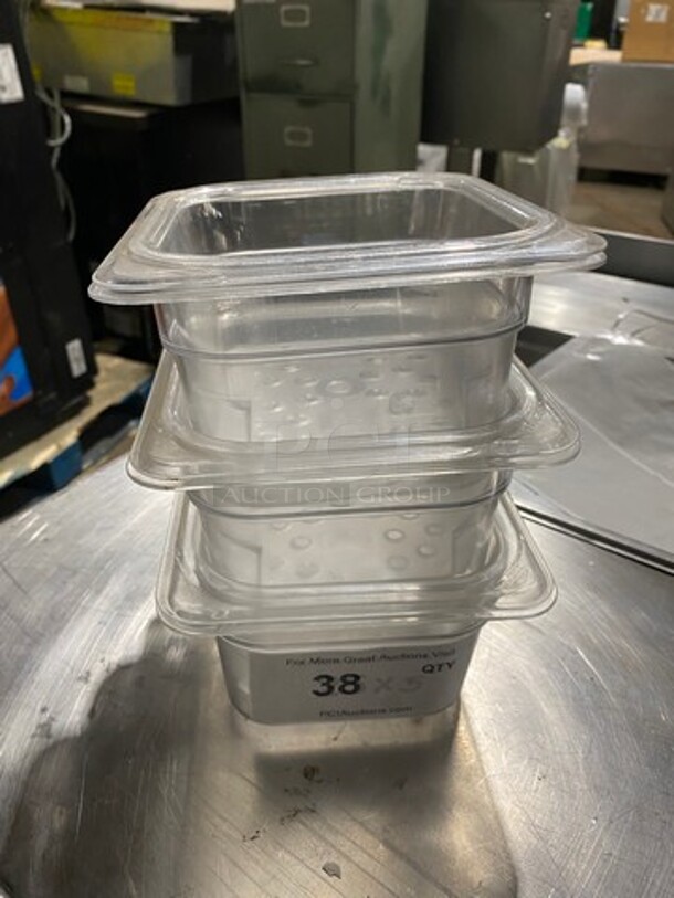 ALL ONE MONEY! Cambro Clear Poly 1/6x4" Food Containers! - Image 1 of 4