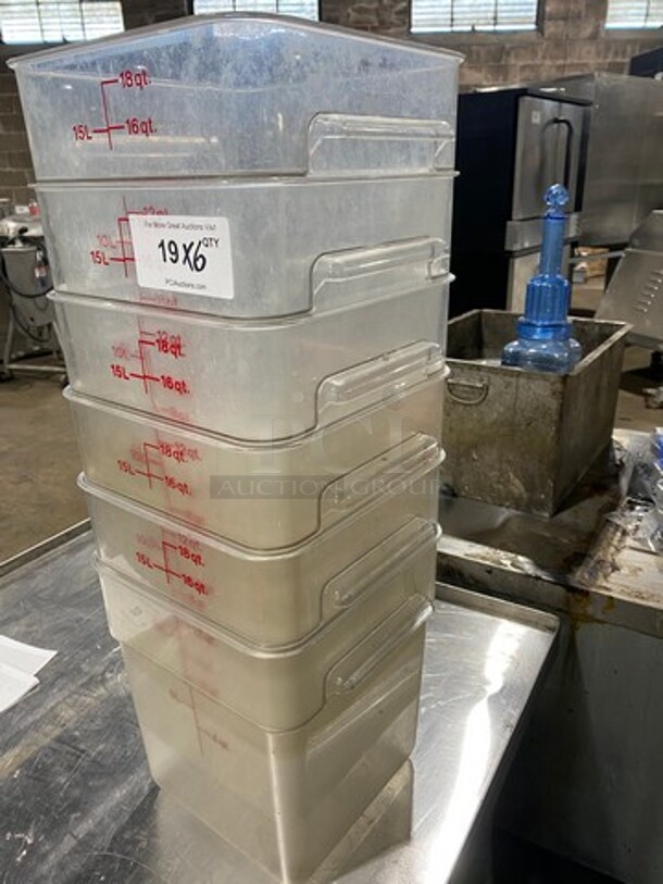 Cambro 18Qt Clear Poly Food Containers! 6x Your Bid! - Image 2 of 6