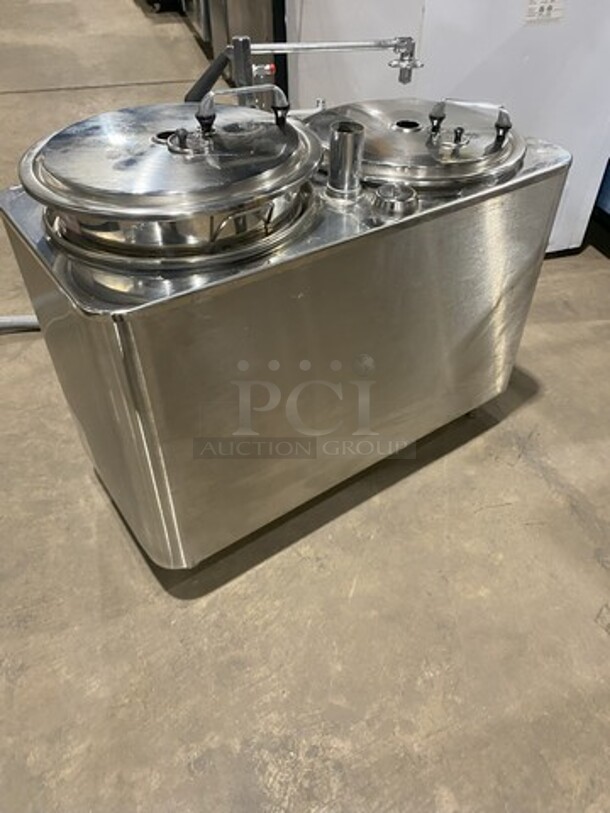 American Metal Ware All Stainless Steel Dual Coffee Brewer! With Hot Water Line! On Legs! Model 8103E Serial 106166! 120/208V 1 Phase!  - Image 7 of 11