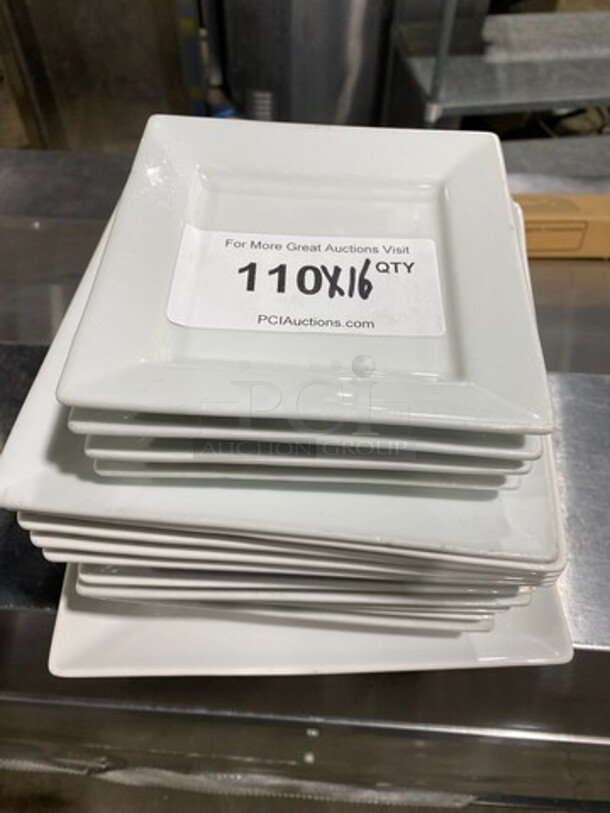 DAD White Ceramic Assorted Size Square Serving Plates! 16x Your Bid! - Image 1 of 7