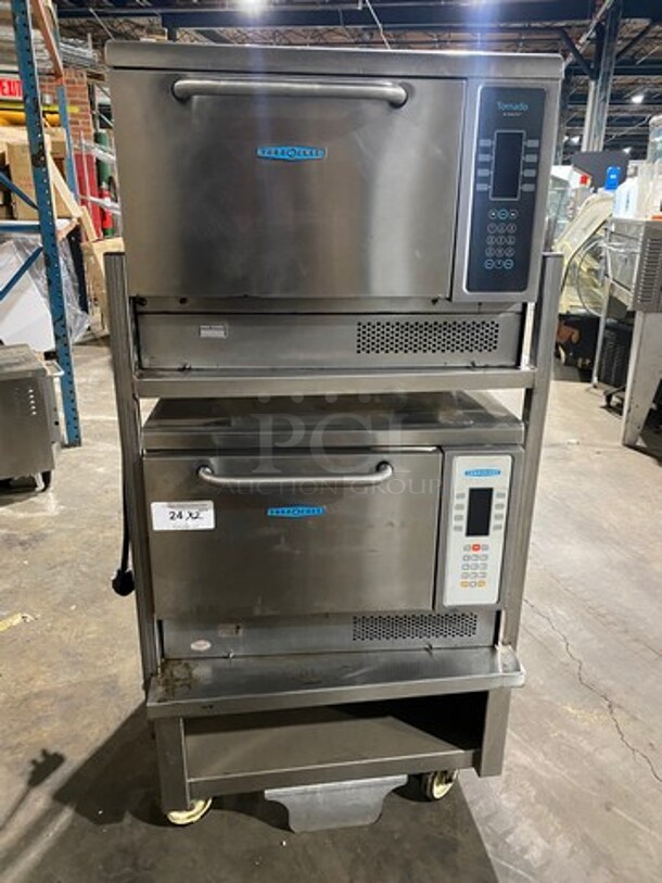 Turbo Chef Commercial Countertop Rapid Cook Oven/ Microwave Oven! All Stainless Steel! On Equipment Stand! 2x Your Bid Makes One Unit! One Is Tornado Series Model: NGC 208/230/240V