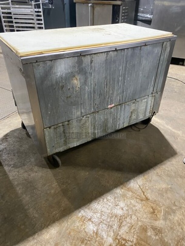 Beverage Air Commercial 2 Door Lowboy/Worktop Cooler! All Stainless Steel! On Casters! Model: UCR48A SN: 5405128 115V 60HZ 1 Phase! Working When Removed!  - Image 4 of 9
