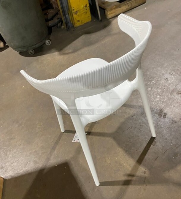 NEW Indoor/Outdoor Papatya Luna Stripe White Armchair! 4x Your Bid! - Image 5 of 6