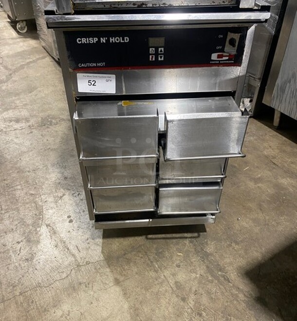 NICE! Carter Hoffmann Commercial Electric Powered 6 Drawer Crisp-N-Hold Station! All Stainless Steel! On Small Casters! Model: VCNH2W3SN2 SN: 012017629733 120V 60HZ 1 Phase! Working When Removed! - Image 1 of 8