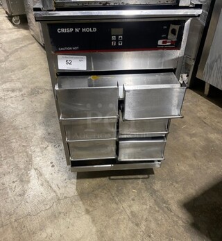 NICE! Carter Hoffmann Commercial Electric Powered 6 Drawer Crisp-N-Hold Station! All Stainless Steel! On Small Casters! Model: VCNH2W3SN2 SN: 012017629733 120V 60HZ 1 Phase! Working When Removed!