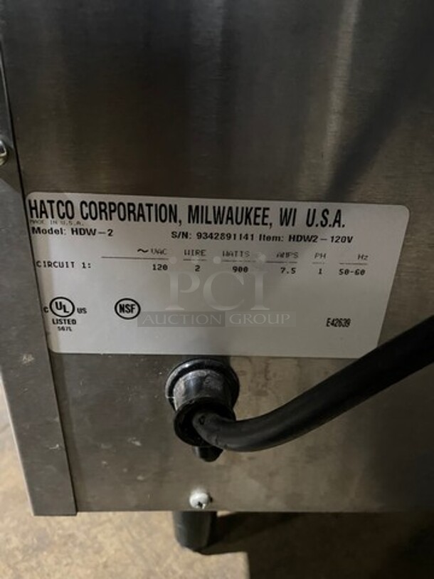 NICE! Hatco Commercial Countertop Electric Powered 2 Drawer Warmer! Solid Stainless Steel! WORKING WHEN REMOVED! Model: HDW2 SN: 9342891141 120V 60HZ 1 Phase - Image 9 of 10
