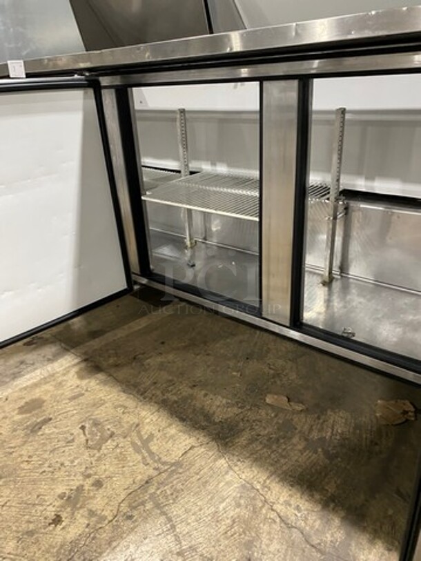 True Commercial Refrigerated Sandwich Prep Table! With 3 Door Storage Space Underneath! Poly Coated Racks! All Stainless Steel! On Casters! Model: TSSU7218 SN: 14477571 115V 60HZ 1 Phase - Image 6 of 9