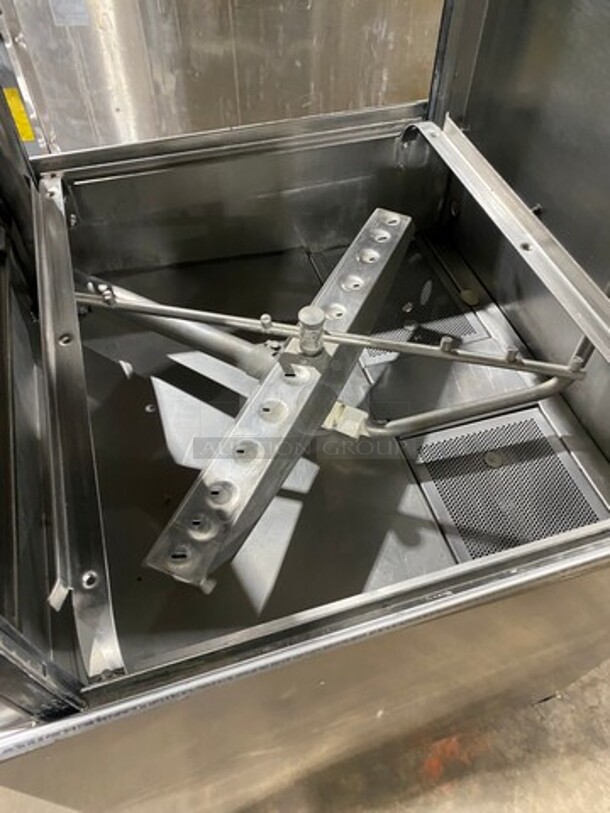 Champion Commercial Pass-Through Dishwasher Machine! All Stainless Steel! On Legs! With Right Side Dishwasher Table! With Back And One Side Splash! Model: DHBT SN: D11038937 208/240V 60HZ 3 Phase - Image 5 of 9