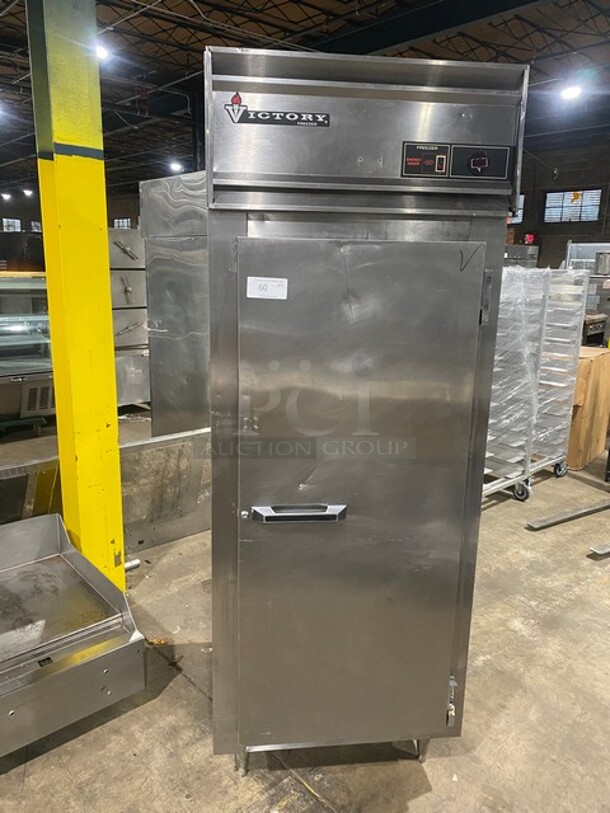 Victory Commercial Single Door Reach In Freezer! All Stainless Steel! Model: FS1DS7EW SN: M0521533! 115V 1 Phase! On Legs! - Image 1 of 9