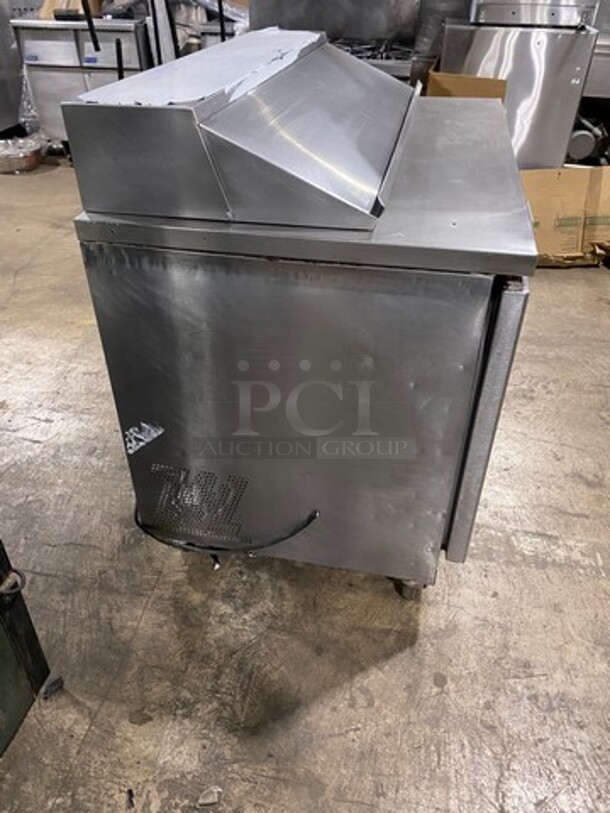 Migali Commercial Refrigerated Mega Top Sandwich Prep Table! With 2 Door Storage Space Underneath! Poly Coated Racks! All Stainless Steel! On Casters! Model: G3SP4812 SN: 10120088M 115V 60HZ 1 Phase - Image 2 of 9