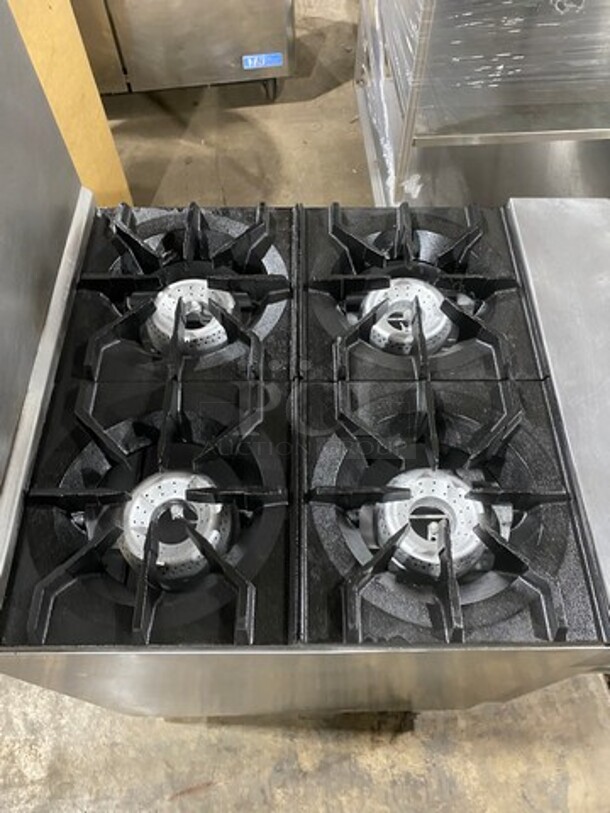 American Range Commercial Natural Gas Powered 4 Burner Stove! With Raised Back Splash! With Oven Underneath! All Stainless Steel! On Legs! - Image 5 of 9