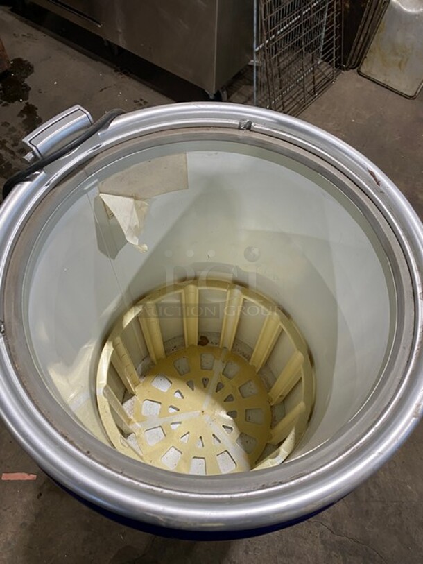  Red Bull Barrel Display Cooler! With Cover! 115V 1 Phase! On Casters! - Image 4 of 7
