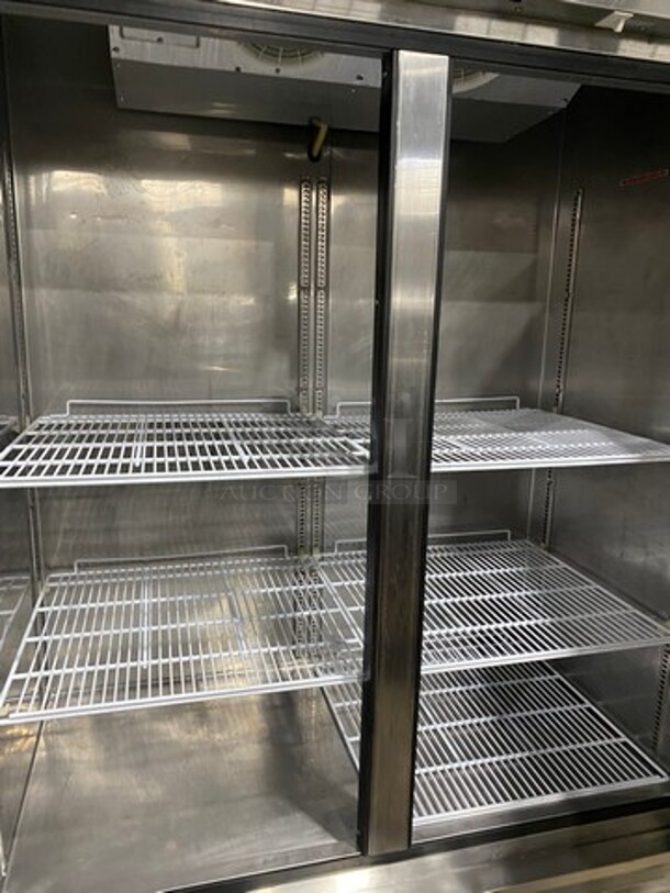 Master Bilt Commercial 2 Door Reach In Refrigerator! With Poly Coated Racks! All Stainless Steel! On Casters! Model: CCR49DR SN: NS100559 115V 60HZ 1 Phase - Image 5 of 9