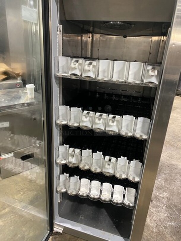 Hoshizaki Commercial Single Door Reach In Cooler! With View Through Door! Poly Drink Racks! Stainless Steel Body! On Casters! Model: CR1SFGECL SN: H50277E 115V 60HZ 1 Phase - Image 5 of 9