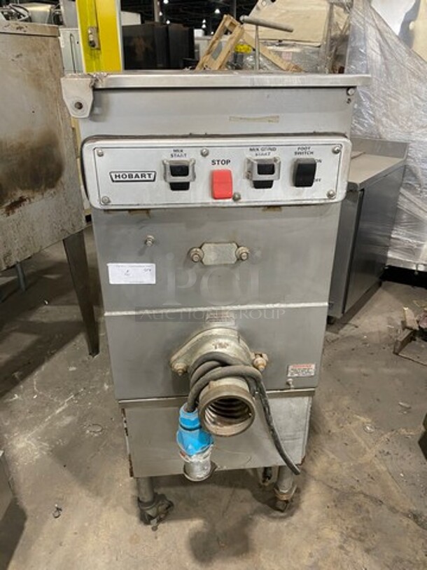 Hobart Commercial Heavy Duty Floor Style Meat Grinder! All Stainless Steel! On Casters! Model: 4246HD SN: 271052298 480V 60HZ 3 Phase - Image 1 of 9