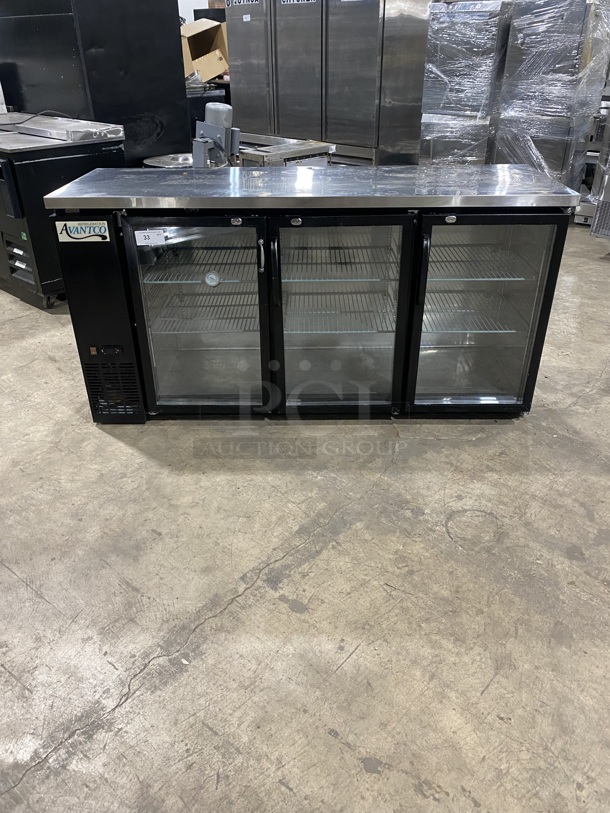 Avantco Refrigerated Bar Back Cooler Merchandiser! Model 178UBB2472G Serial 9133150037! 115 Volts, 1 Phase. 
 - Image 1 of 8