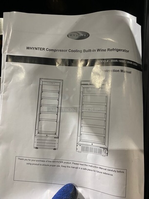 NEW! OUT OF THE BOX! SCRATCH-N-DENT! Whynter Single Door Wine Bottle Cooler/Chiller! With View Through Door! With Wooden Wine Racks! Model: BWR33SD 115V - Image 5 of 8