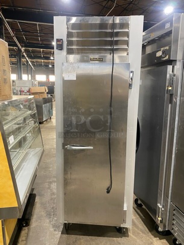 Traulsen Commercial Single Door Reach In Cooler! All Stainless Steel! On Casters! Working When Removed! Model: G10010 SN: T92741C15 115V