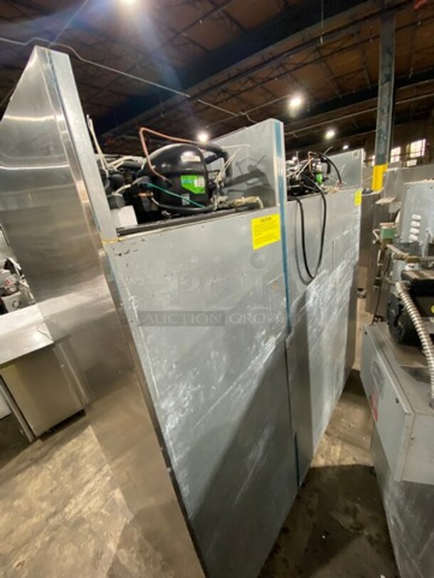 COOL! Hoshizaki Commercial 3 Door Reach In Refrigerator Merchandiser! With View Through Doors! Poly Coated Racks! All Stainless Steel! On Casters! Model: CR3BFGY SN: D80055J 115V 60HZ 1 Phase! Working When Removed! - Image 4 of 12