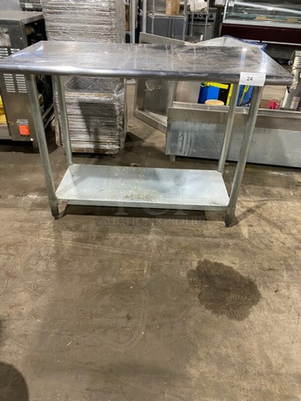 Solid Stainless Steel Work Top/ Prep Table! With Storage Space Underneath! On Legs!