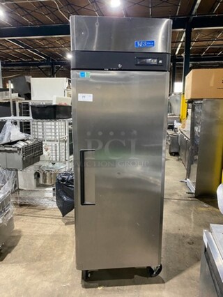 Turbo Air Commercial Single Door Reach In Freezer! All Stainless Steel! On Casters! Model: M3F241 SN: M3F2L7Z126 115V 60HZ 1 Phase