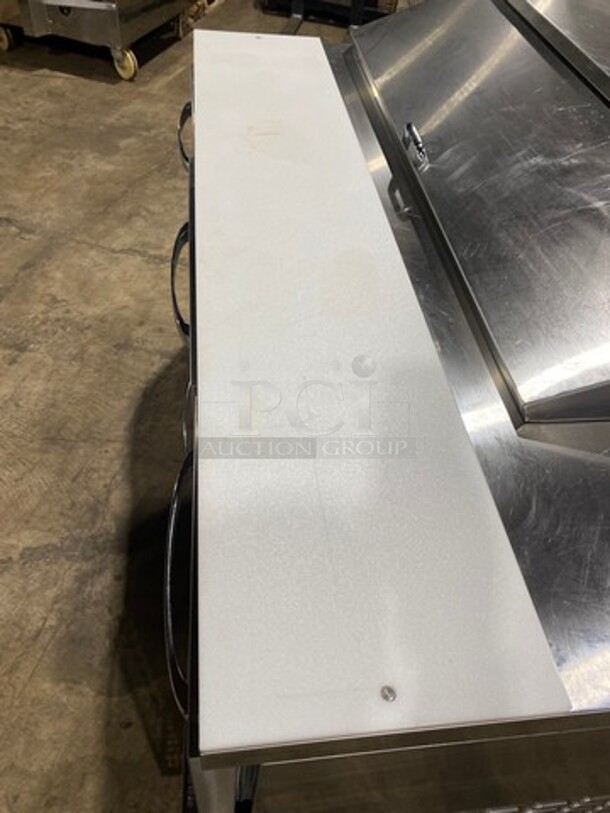 NICE! Continental Commercial Refrigerated Sandwich Prep Table! With Commercial Cutting Board! With 2 Door And 2 Drawer Underneath Storage Space! Poly Coated Racks! All Stainless Steel! On Casters! Model: RA60N12 SN: 16169412 115V 60HZ 1 Phase - Image 11 of 12