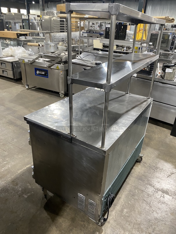 LEADER Stainless Steel 2 Door Reach In Refrigerator/Storage Space W/ 2 Stainless Steel Top Shelves! On Casters! Model ESLB48S/C Serial NP01C10660 115V/60Hz/1 Phase - Image 4 of 8