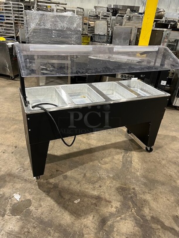 LATE MODEL! 2019 Advance Tabco Commercial Electric Powered 4 Well Steam Table! With Sneeze Guard! All Stainless Steel! On Casters! Model: B4120B SN: 000073377 120V 60HZ 1 Phase - Image 5 of 8