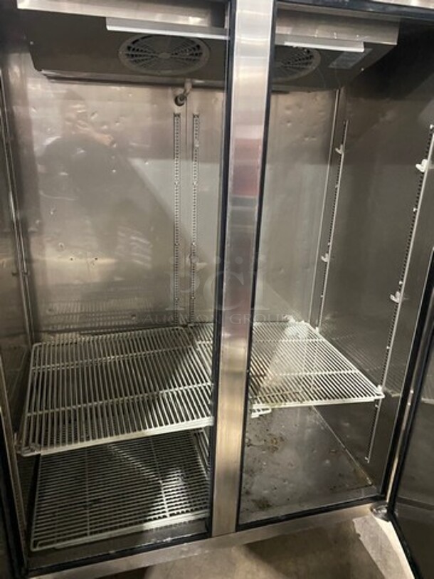 Turbo Air Commercial 2 Door Reach In Freezer! With Poly Coated Racks! All Stainless Steel! On Casters! Model: M3F472N SN: H2M3F4LCZ205 115V 60HZ 1 Phase! Working When Removed! - Image 5 of 10